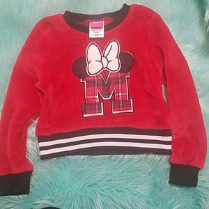 Fuzzy minnie mouse sweatshirt